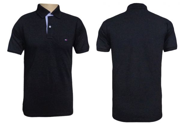 Camisa Polo Masculina Tommy Hilfiger Preta