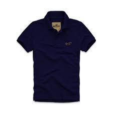 Camisa Polo Masculina Hollister Azul Escuro